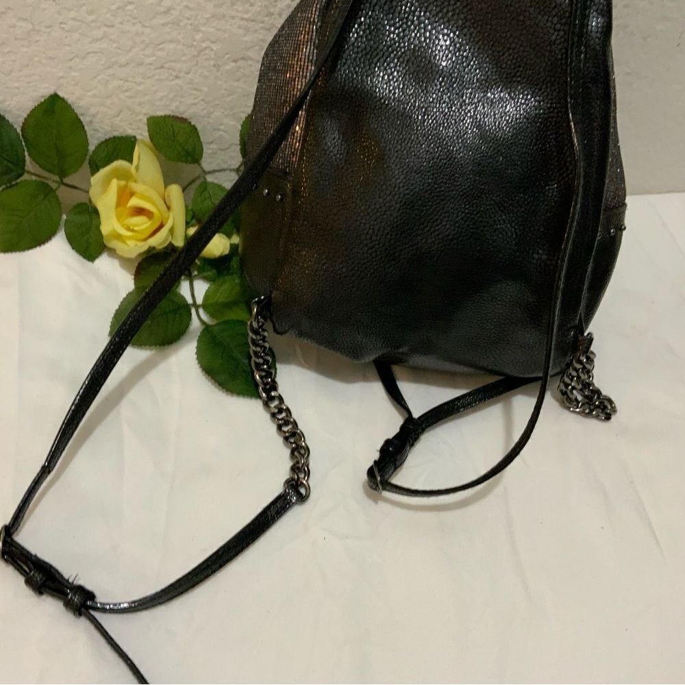 Discontinued Victoria's Secret Silver Sparkle Studded Small City Mini Backpack - Picture 5 of 14
